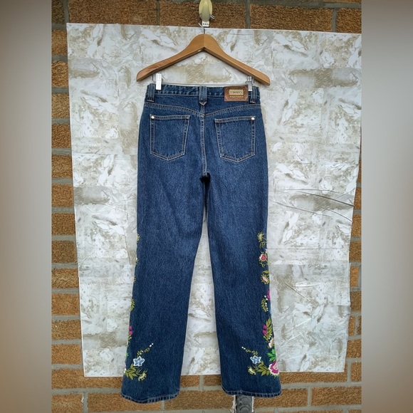 Lawmen Embroidered Bootcut Jeans Sz 7 Floral - Picture 7 of 16